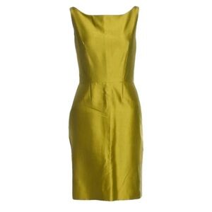 Oscar de la Renta Green Sheath Midi Dress for Cocktail
